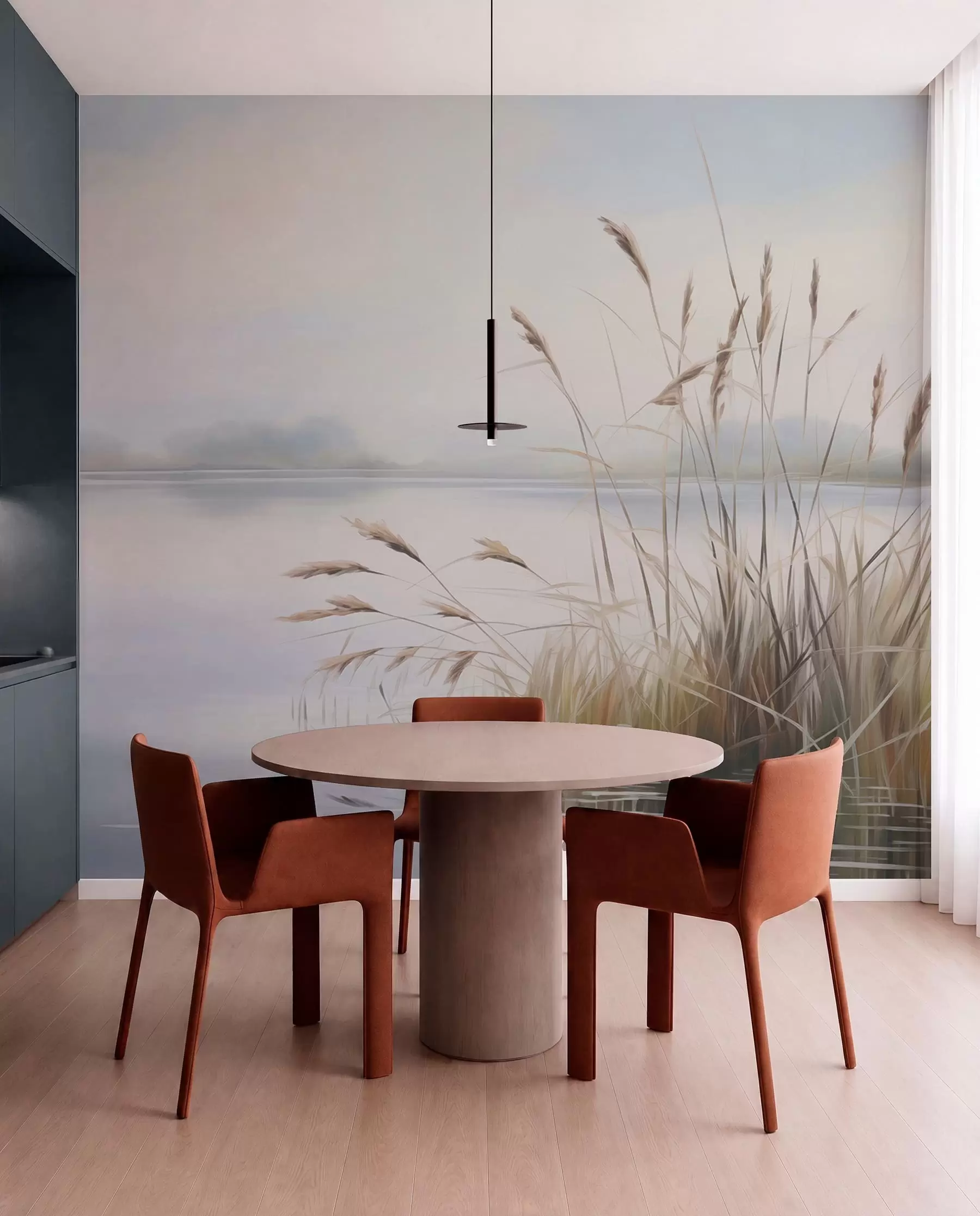 murales de pared Juncos junto al lago w04486