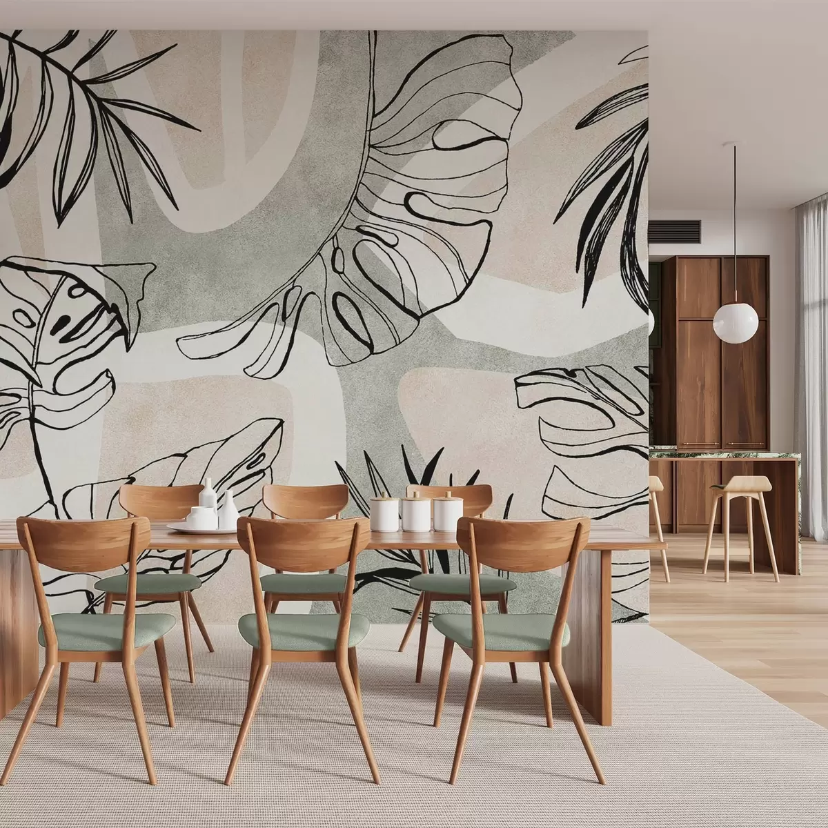 murales de pared Abstracción con plantas w04492