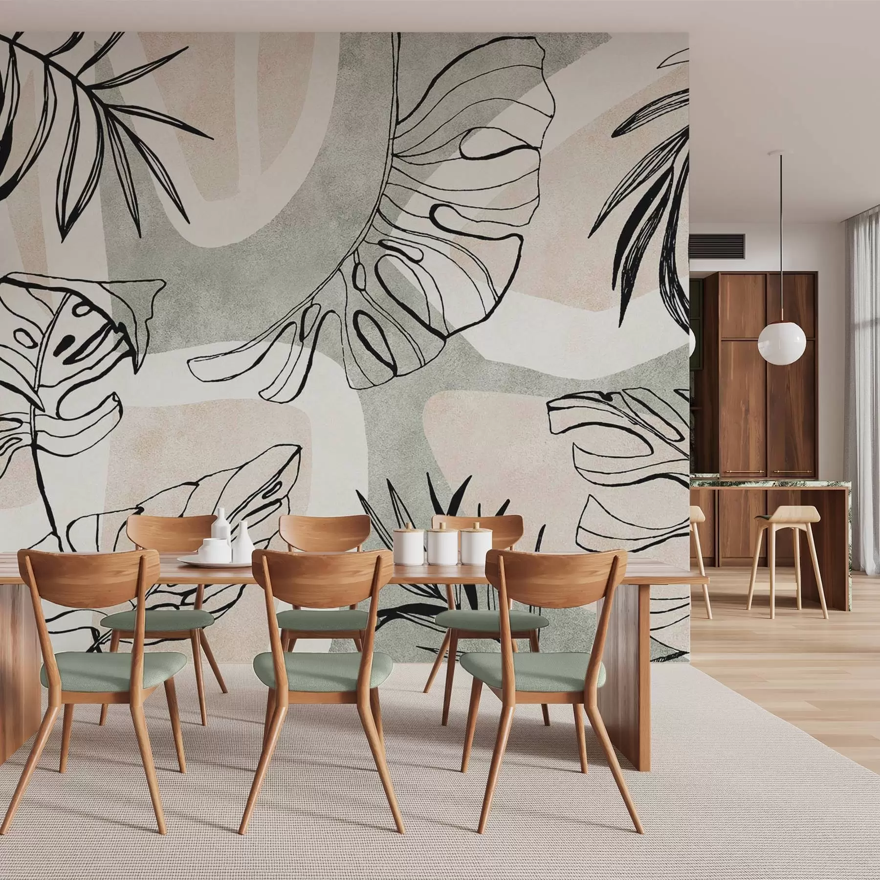 murales de pared Abstracción con plantas w04492