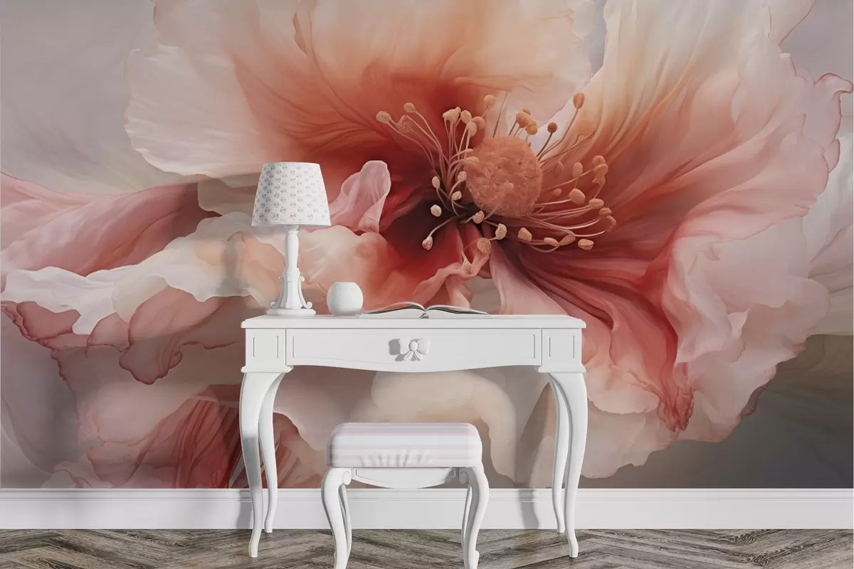 Murales de pared Flor grande en tonos rojos y rosas w04446v2 murales de pared Flor grande en tonos rojos y rosas w04446v2