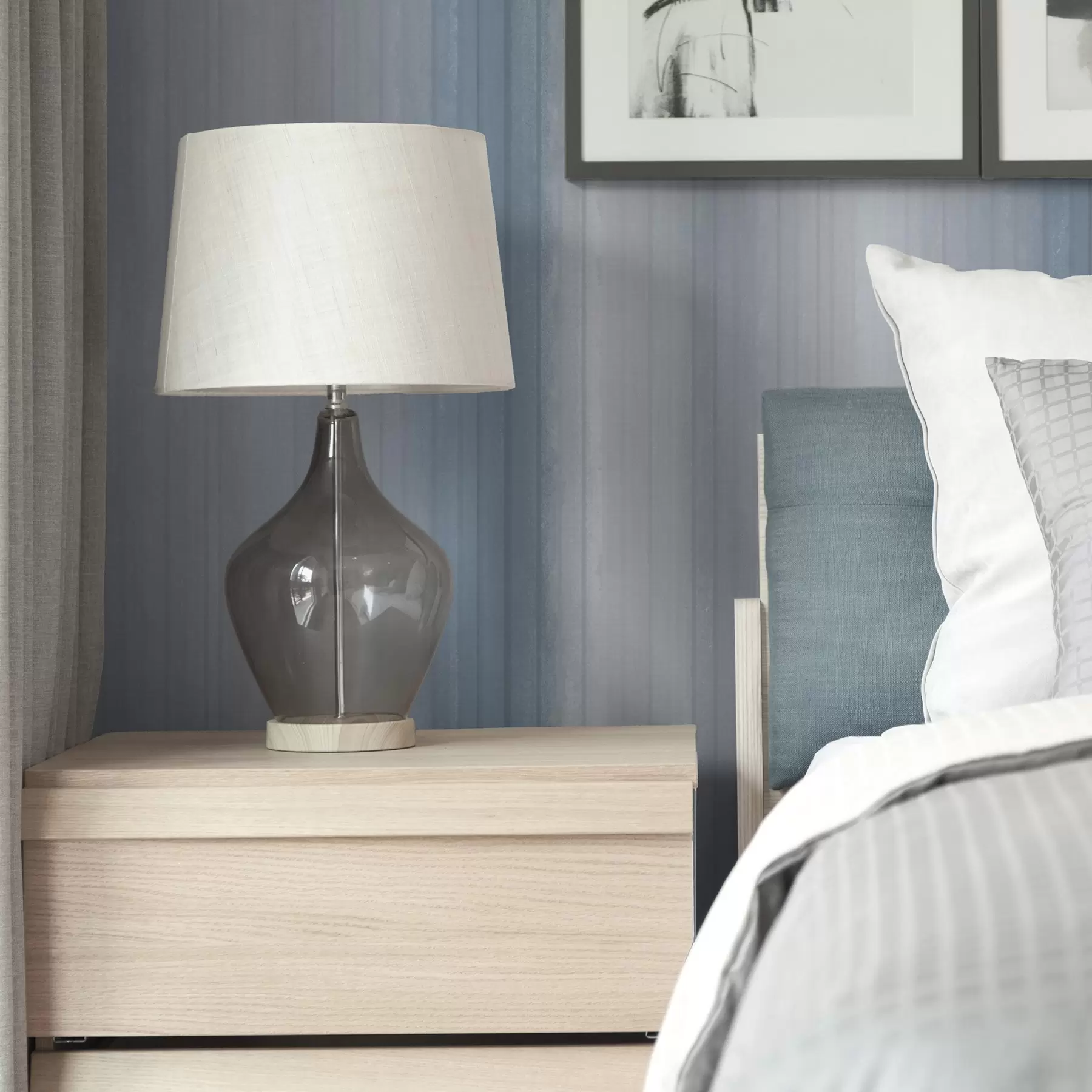 murales de pared Rayas suaves en degradado azul-gris a00506