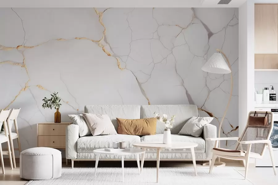 Murales de pared Imitación de mármol con finas grietas y vetas amarillas w09390 murales de pared Imitación de mármol con finas grietas y vetas amarillas w09390