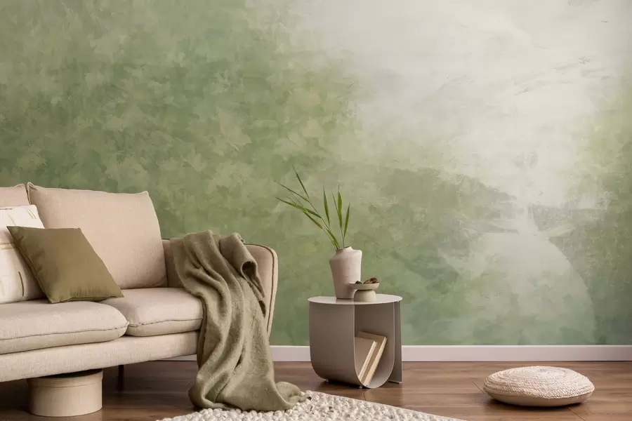 murales de pared Imitación de hojas en un muro de hormigón w04468