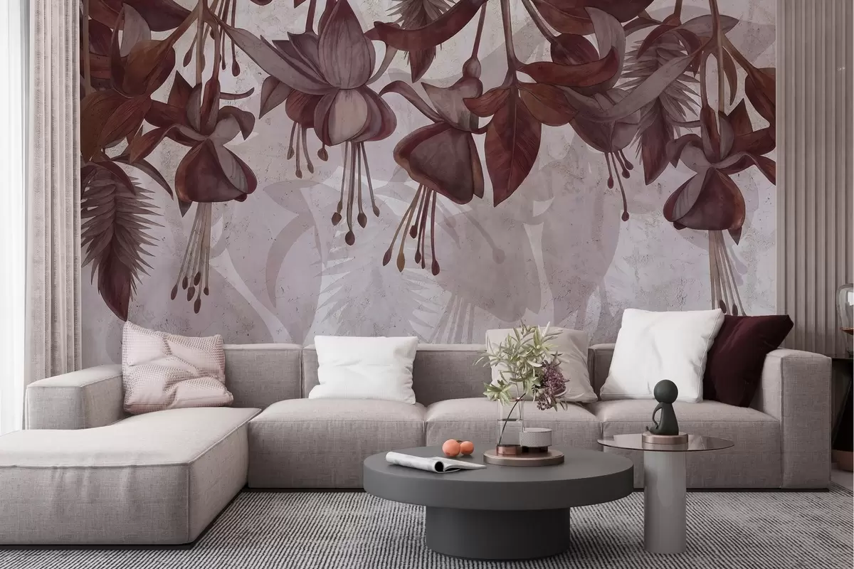 Murales de pared Flores colgantes de estilo grunge w04472 murales de pared Flores colgantes de estilo grunge w04472