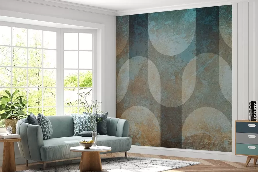 Murales de pared Geometría abstracta de estilo retro-moderno w04495 murales de pared Geometría abstracta de estilo retro-moderno w04495