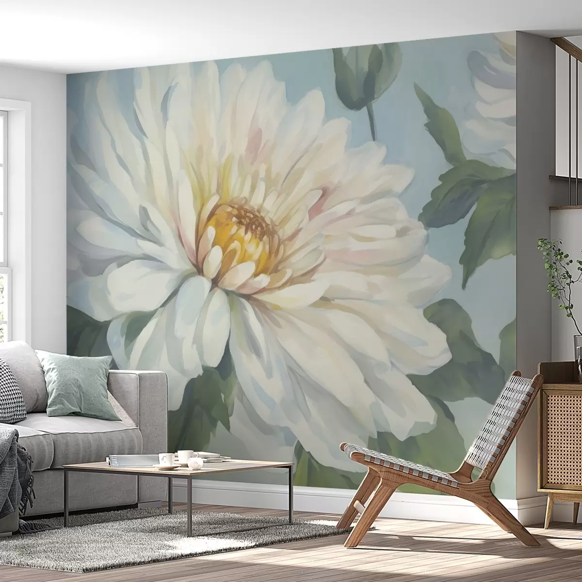 Murales de pared Pintura imitación flor de crisantemo w04530 murales de pared Pintura imitación flor de crisantemo w04530