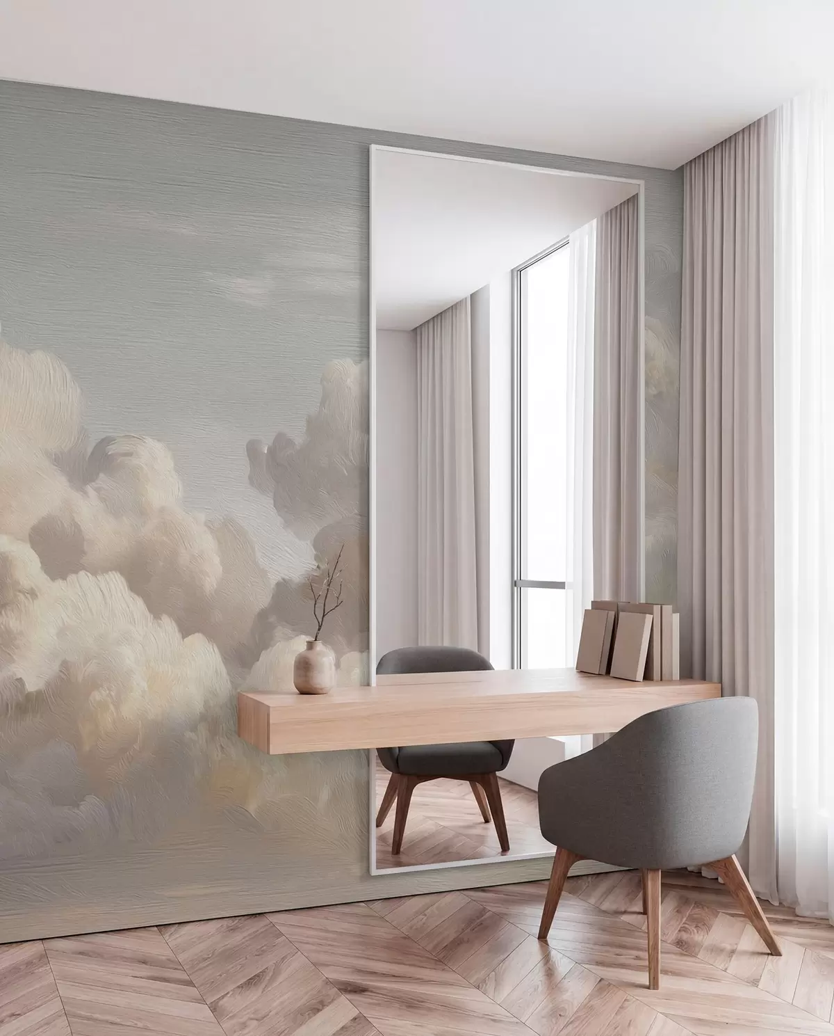 murales de pared Nubes en luz nacarada w04550