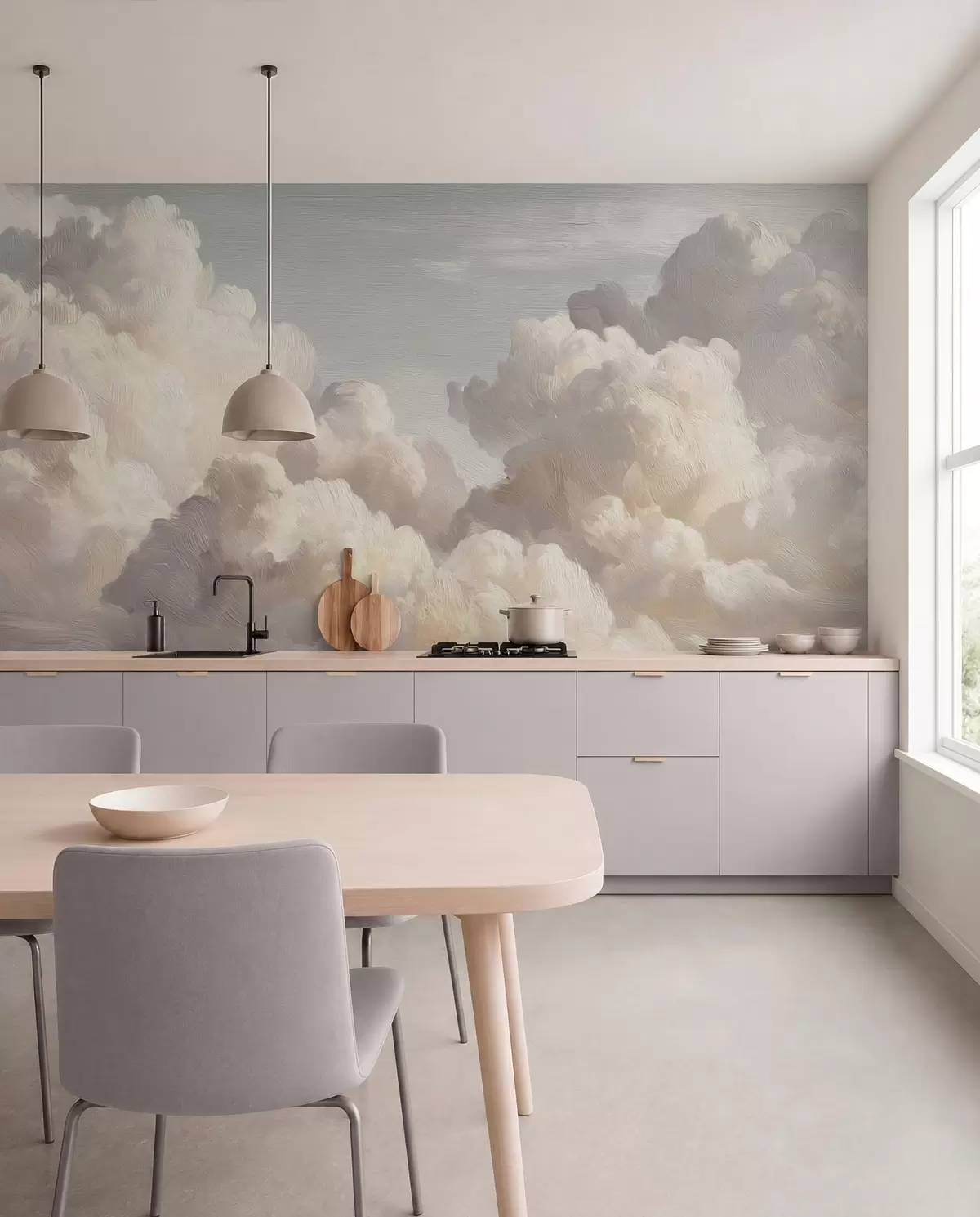 murales de pared Nubes en luz nacarada w04550