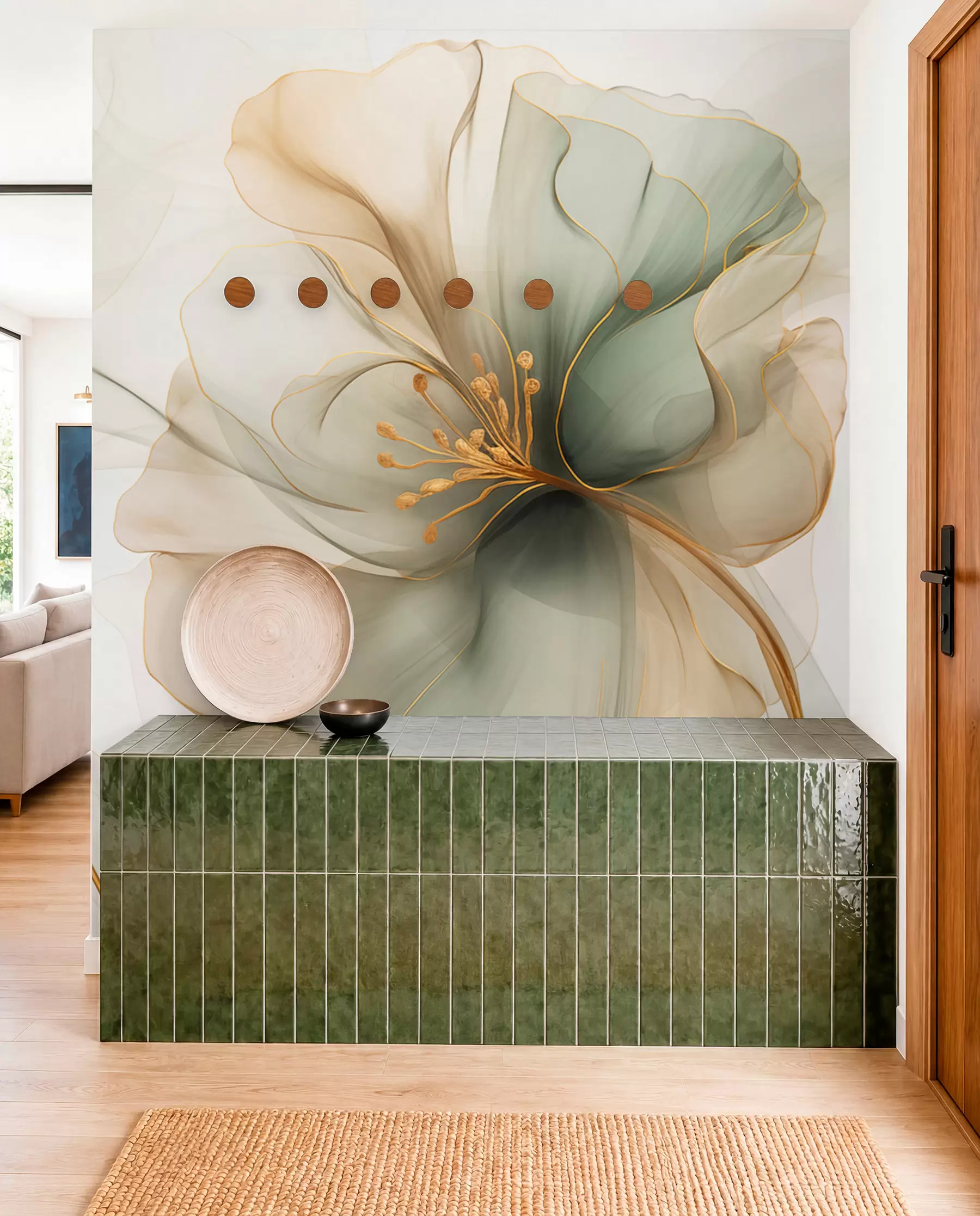 murales de pared Flor delicada con pétalos translúcidos w04553