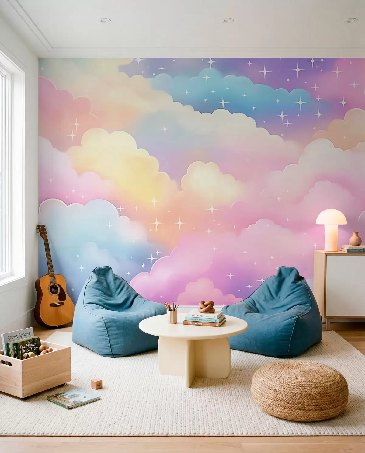 murales de pared Cielo de nubes de caramelo w04585