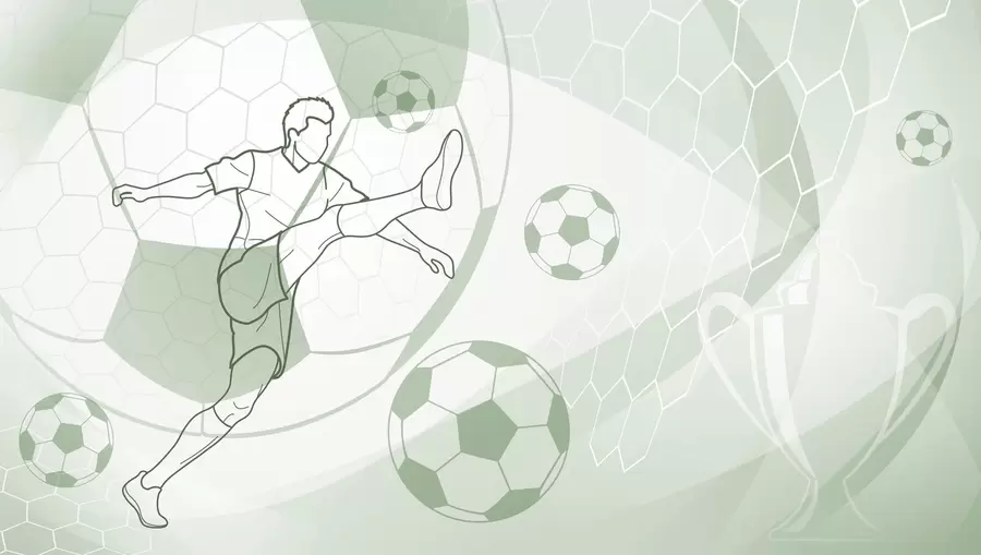 murales de pared Jugador de fútbol y balones w04601v2