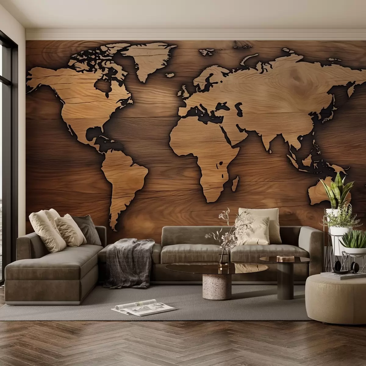 Murales de pared Mapa del mundo de madera con relieve recortado w04577 murales de pared Mapa del mundo de madera con relieve recortado w04577