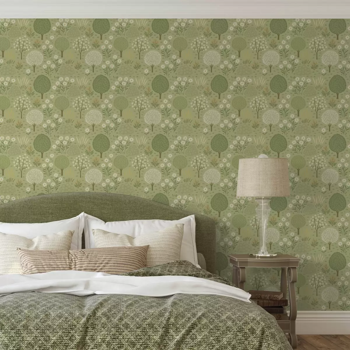 Papel pintado Jardín ecológico para niños: árboles, flores y trigo a00586