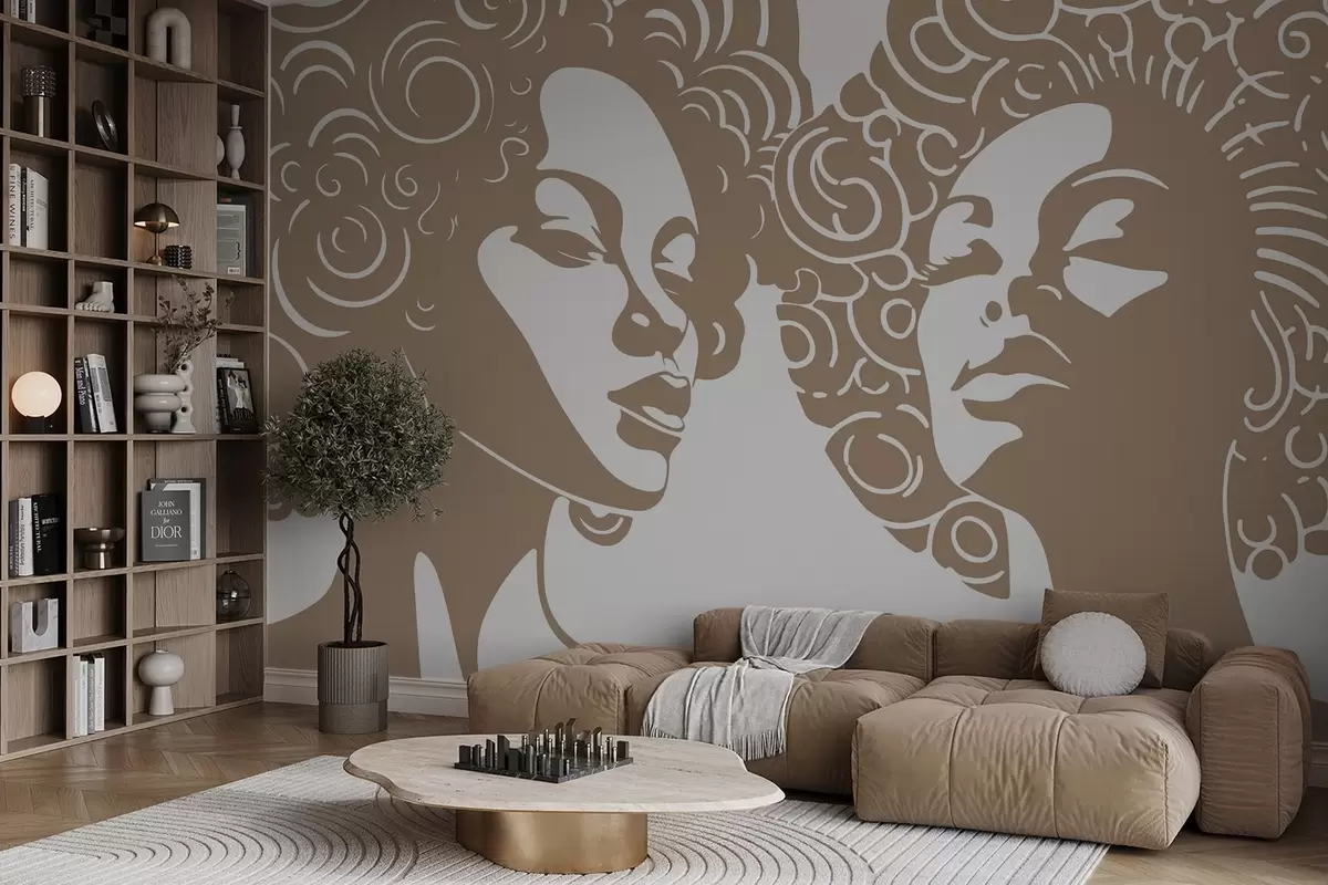 Murales de pared Dos chicas w04688 murales de pared Dos chicas w04688