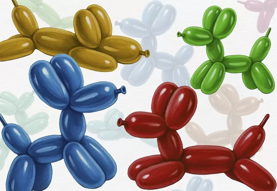 murales de pared Pelotas con forma de perro w04675