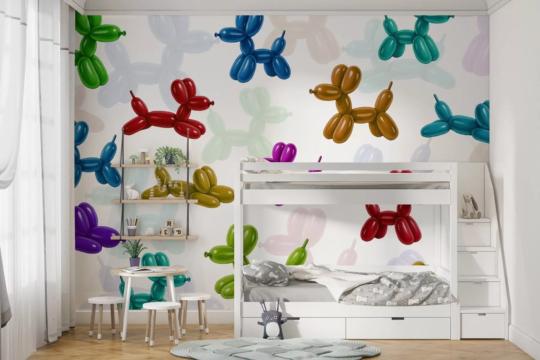 Murales de pared Perros pintados hechos con pelotas w04676 murales de pared Perros pintados hechos con pelotas w04676