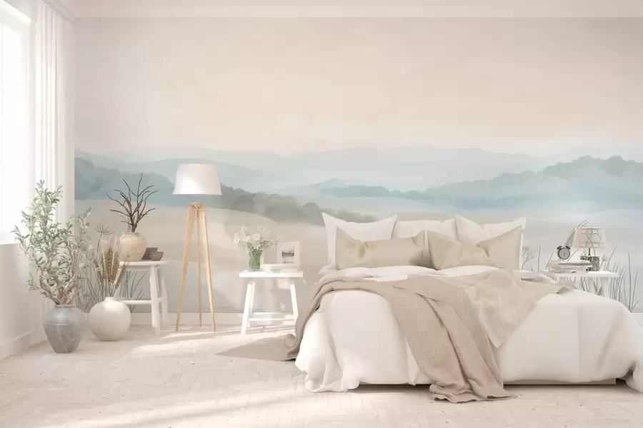 murales de pared paisaje minimalista luminoso al estilo de la pintura w04624