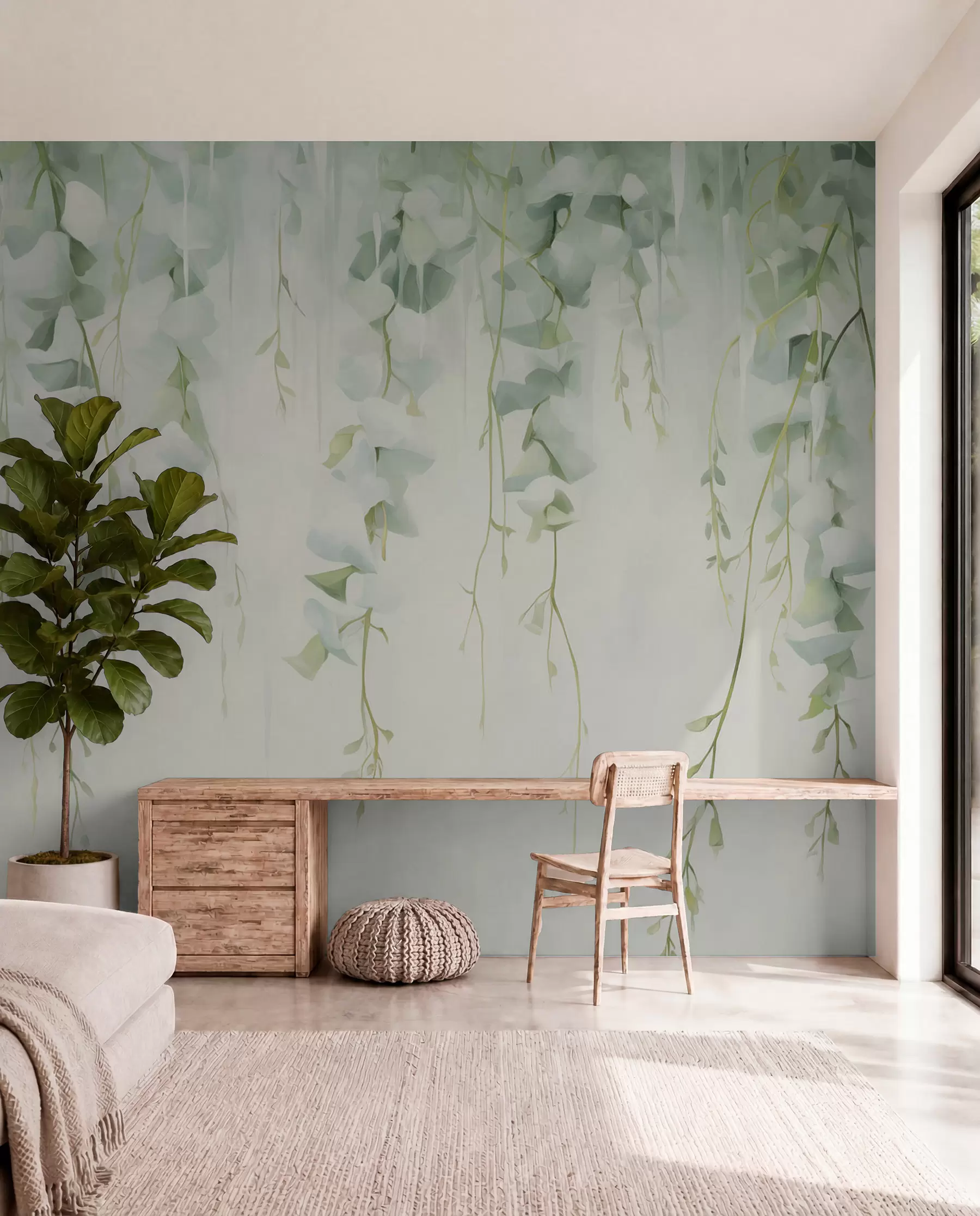 murales de pared Ramas colgantes con hojas w04722