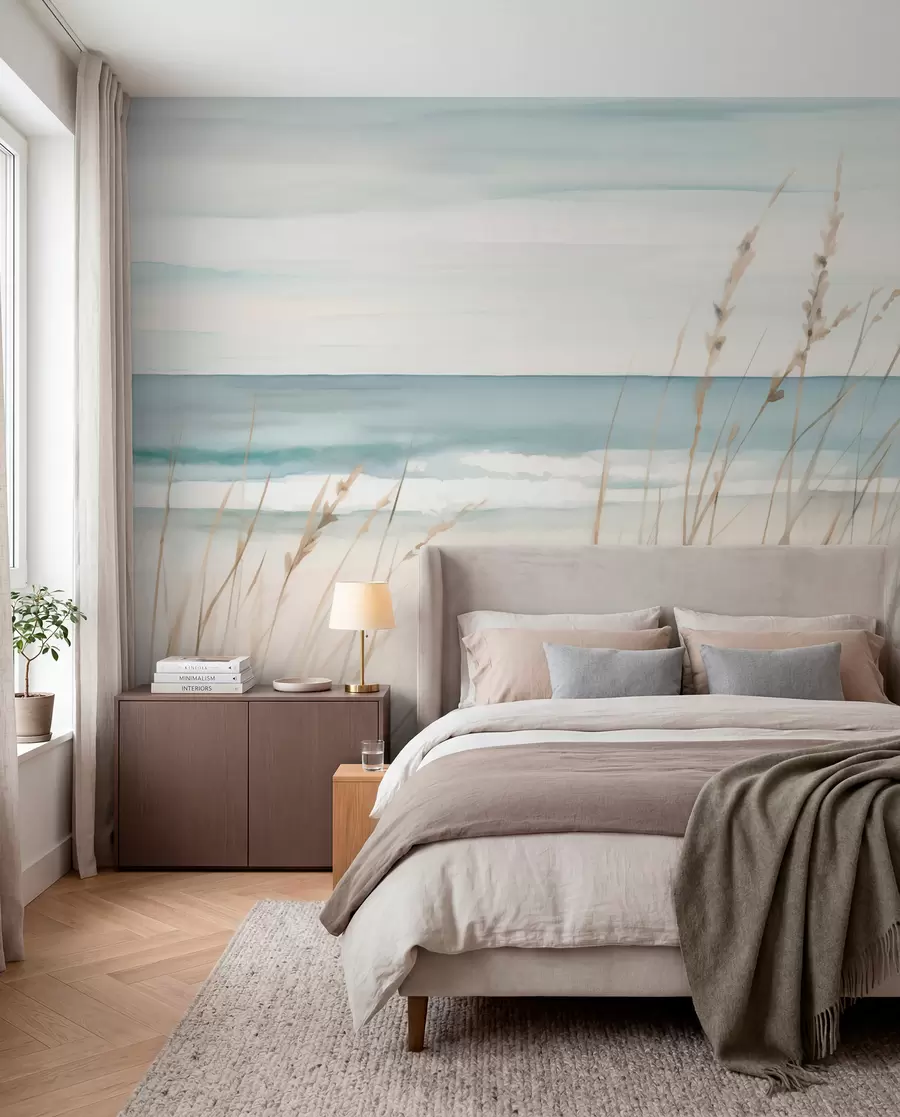 murales de pared Hierbas suaves junto al mar w04737