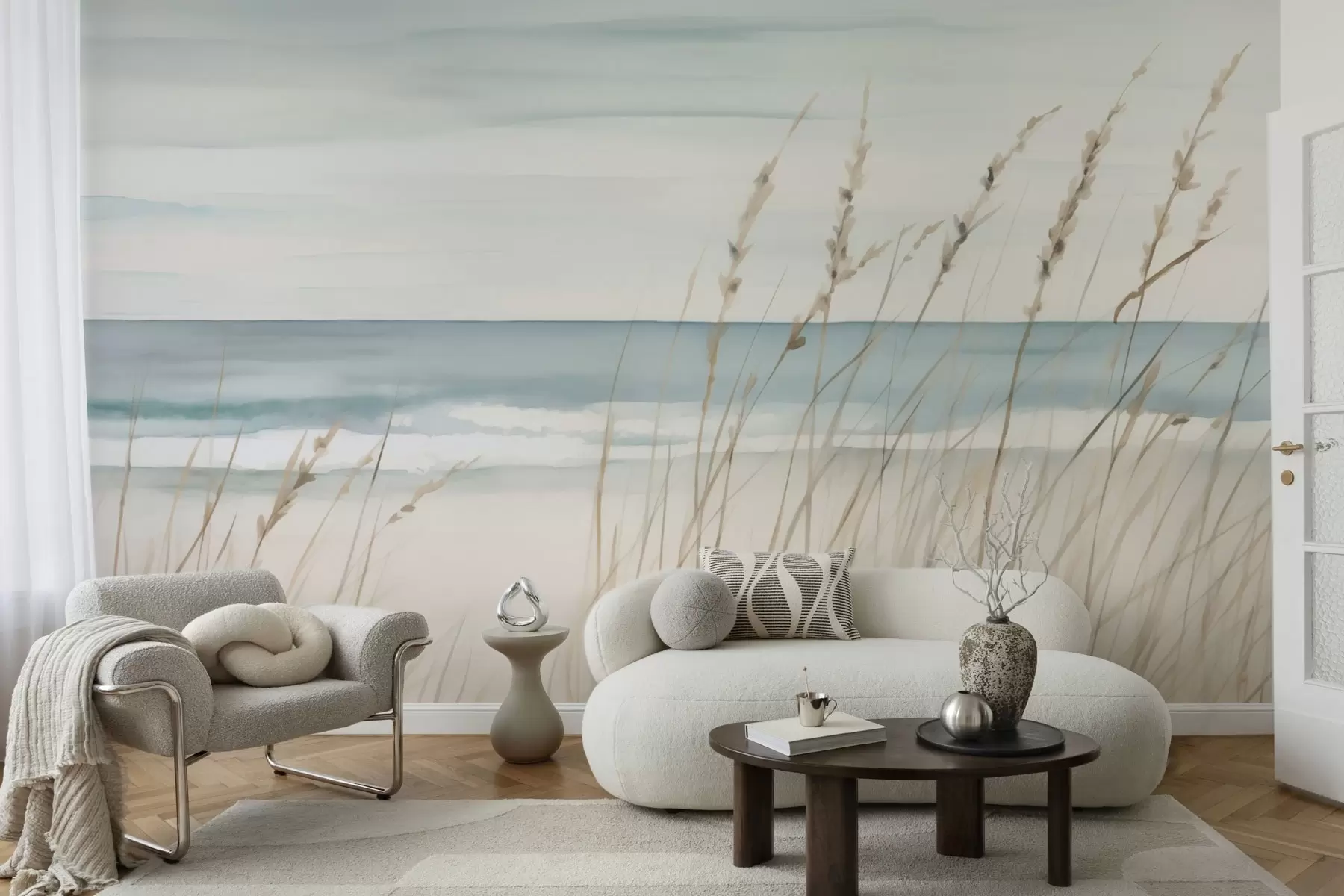 murales de pared Hierbas suaves junto al mar w04737