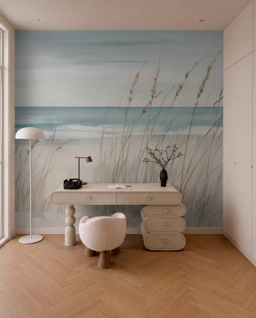 murales de pared Hierbas suaves junto al mar w04737
