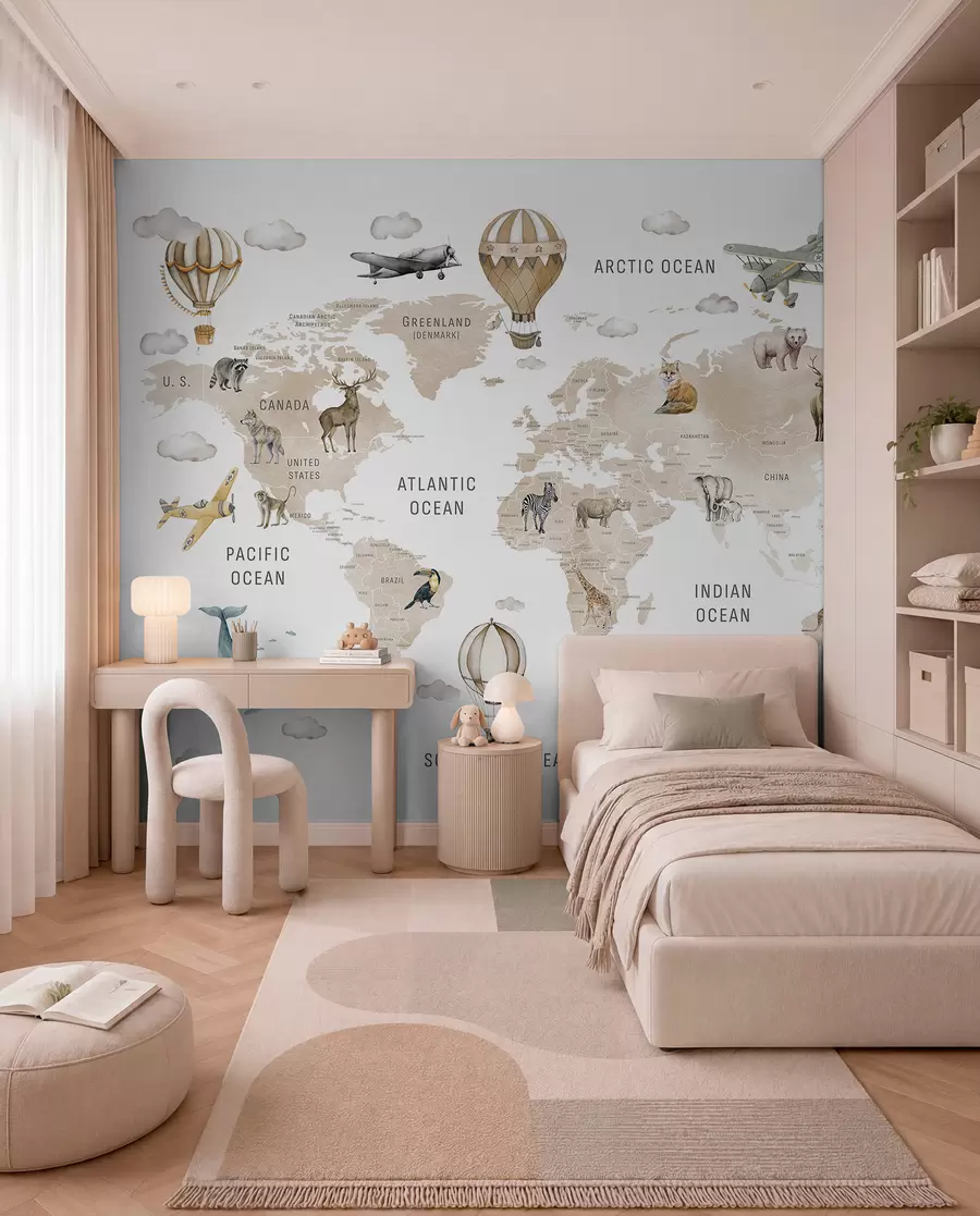 murales de pared Atlas animal en beige c00001env2
