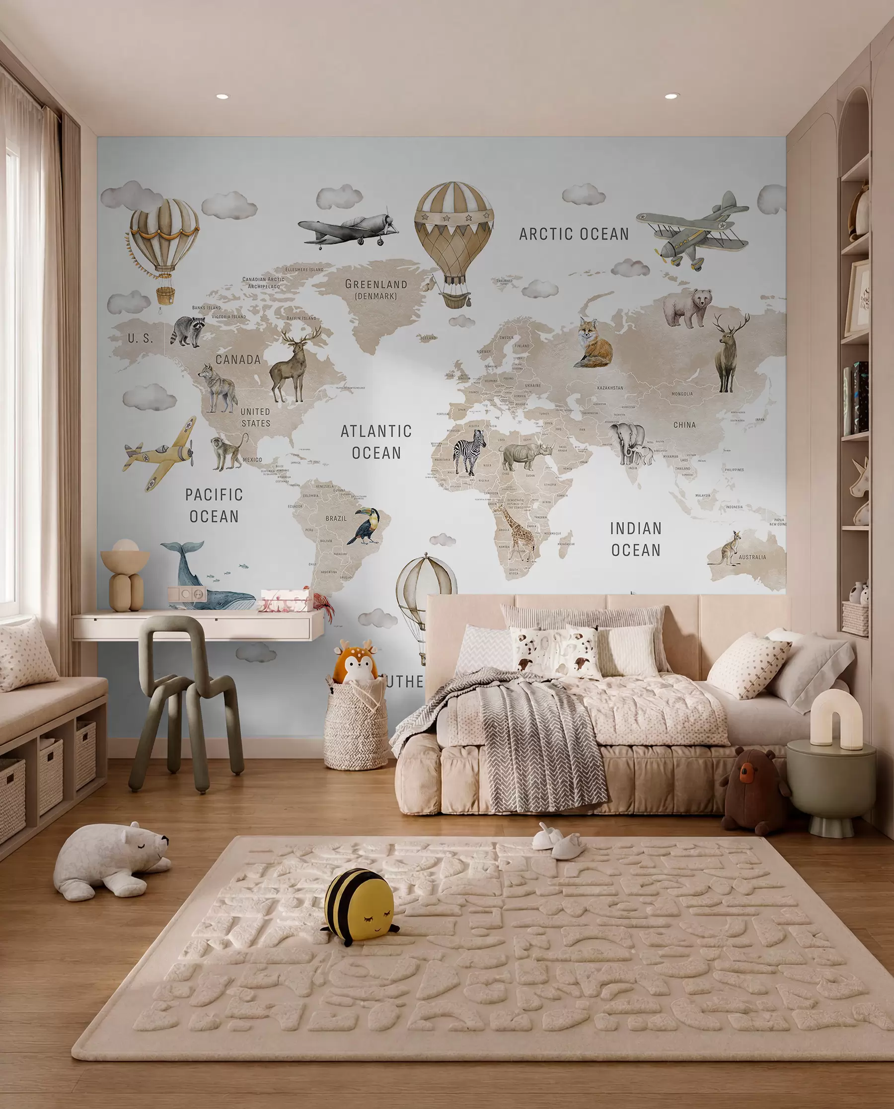 murales de pared Atlas animal en beige c00001env2