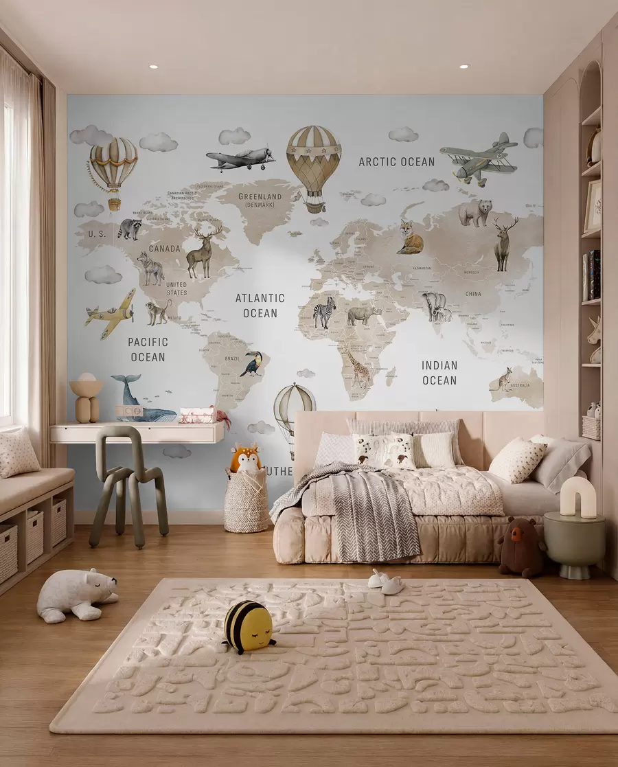 murales de pared Atlas animal en beige c00001env2