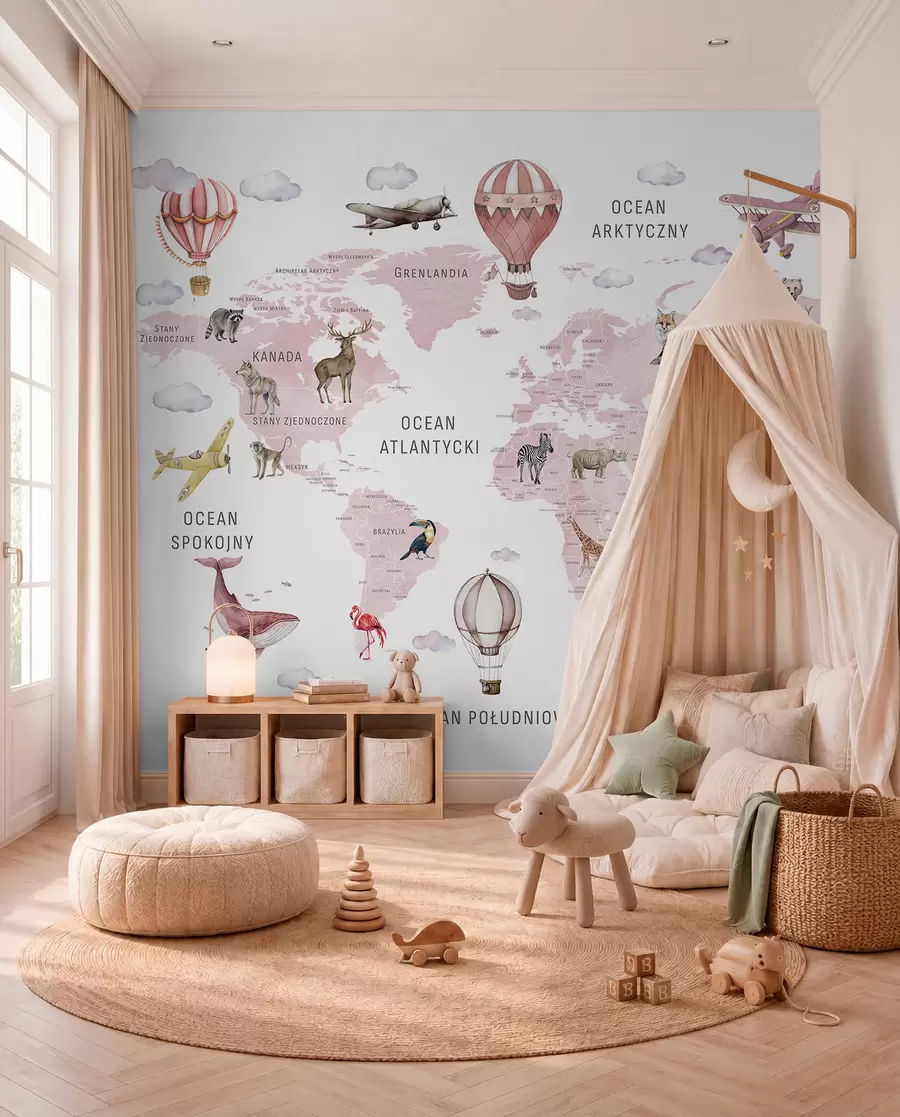 murales de pared Atlas rosa en polaco c00001plv3