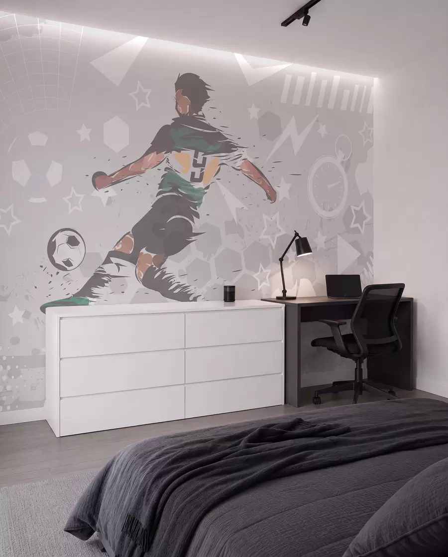 murales de pared Futbolista, deportes w04763