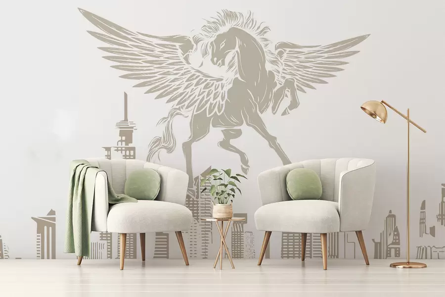 Murales de pared Pegaso sobre la ciudad w04777v1 murales de pared Pegaso sobre la ciudad w04777v1