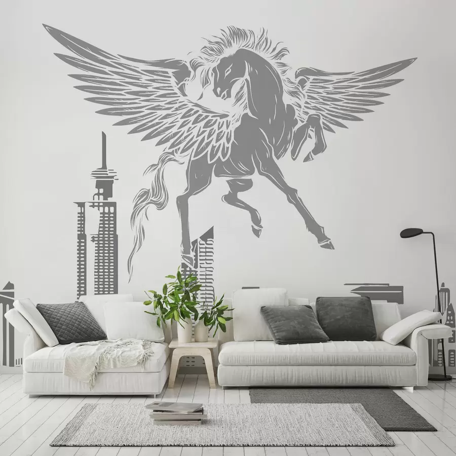 Murales de pared Pegaso sobre la ciudad w04777v2 murales de pared Pegaso sobre la ciudad w04777v2