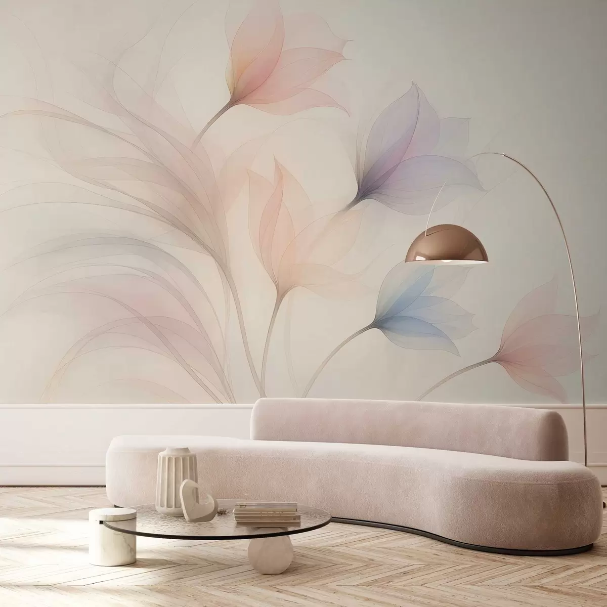 Murales de pared delicados tulipanes semitransparentes sobre fondo beige w04754 murales de pared delicados tulipanes semitransparentes sobre fondo beige w04754