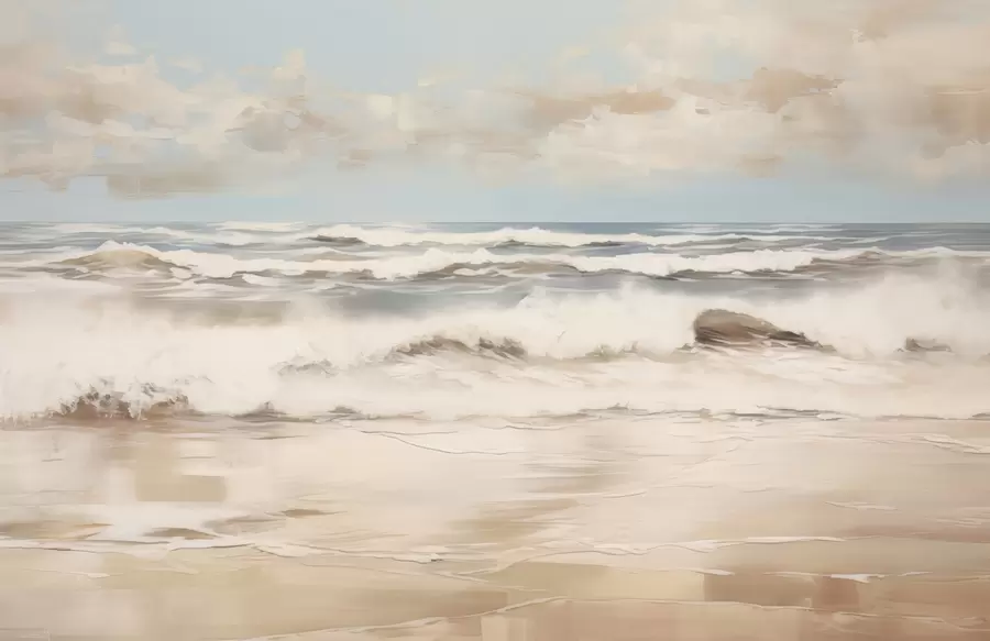 murales de pared Paisaje marino en tonos pastel w04836