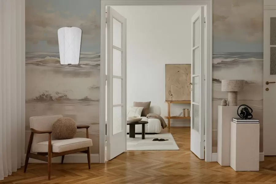 murales de pared Paisaje marino en tonos pastel w04836