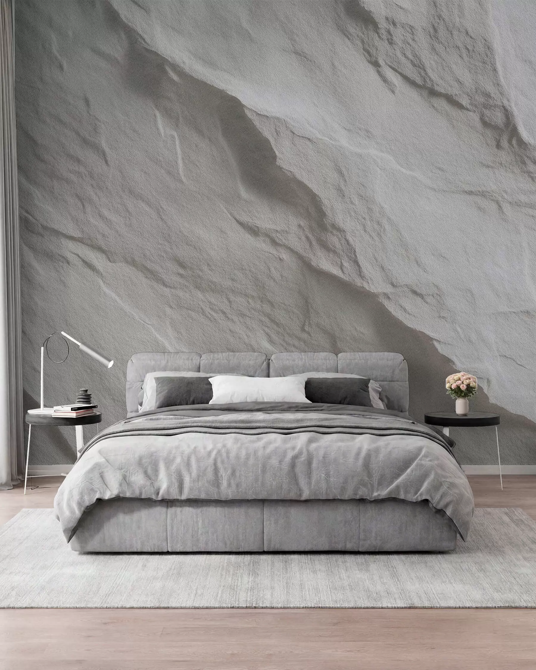 murales de pared imitación de roca blanca en diseño de interiores w04818