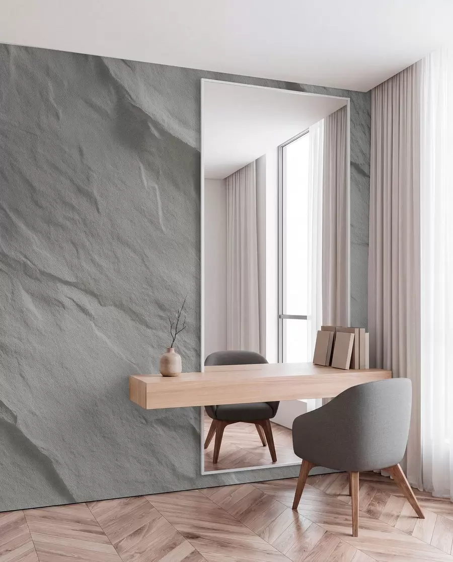 murales de pared imitación de roca blanca en diseño de interiores w04818