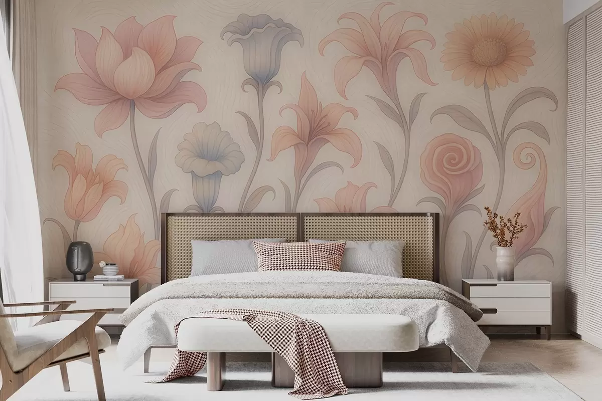 Murales de pared Tierna composición floral en colores pastel w09503 murales de pared Tierna composición floral en colores pastel w09503