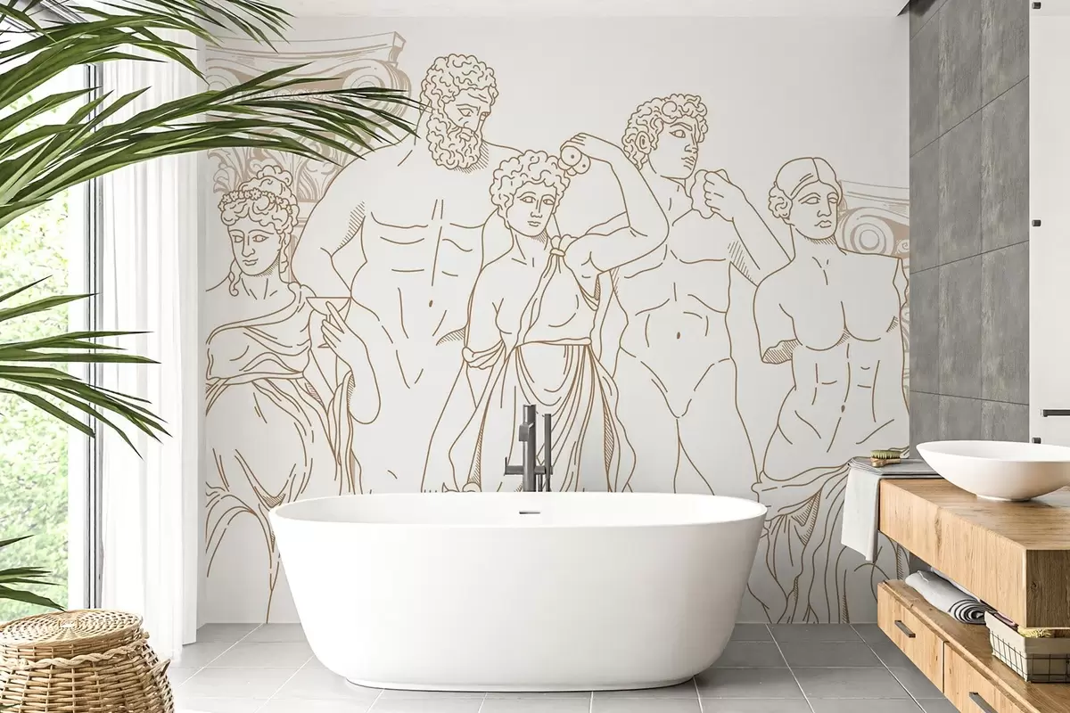 murales de pared Gente antigua y columnas w04865v1