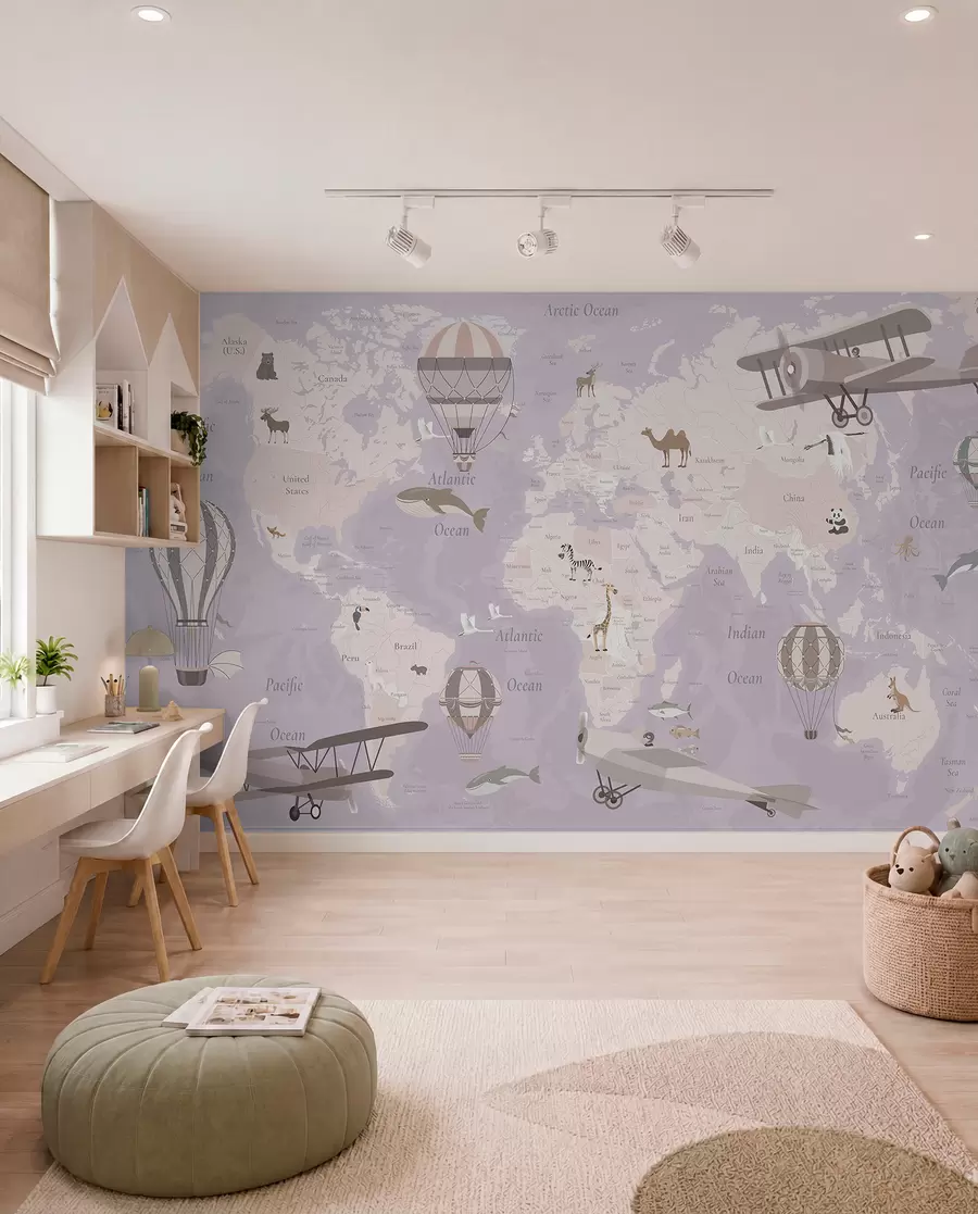 murales de pared Vuelos en inglés — violeta c00003env4