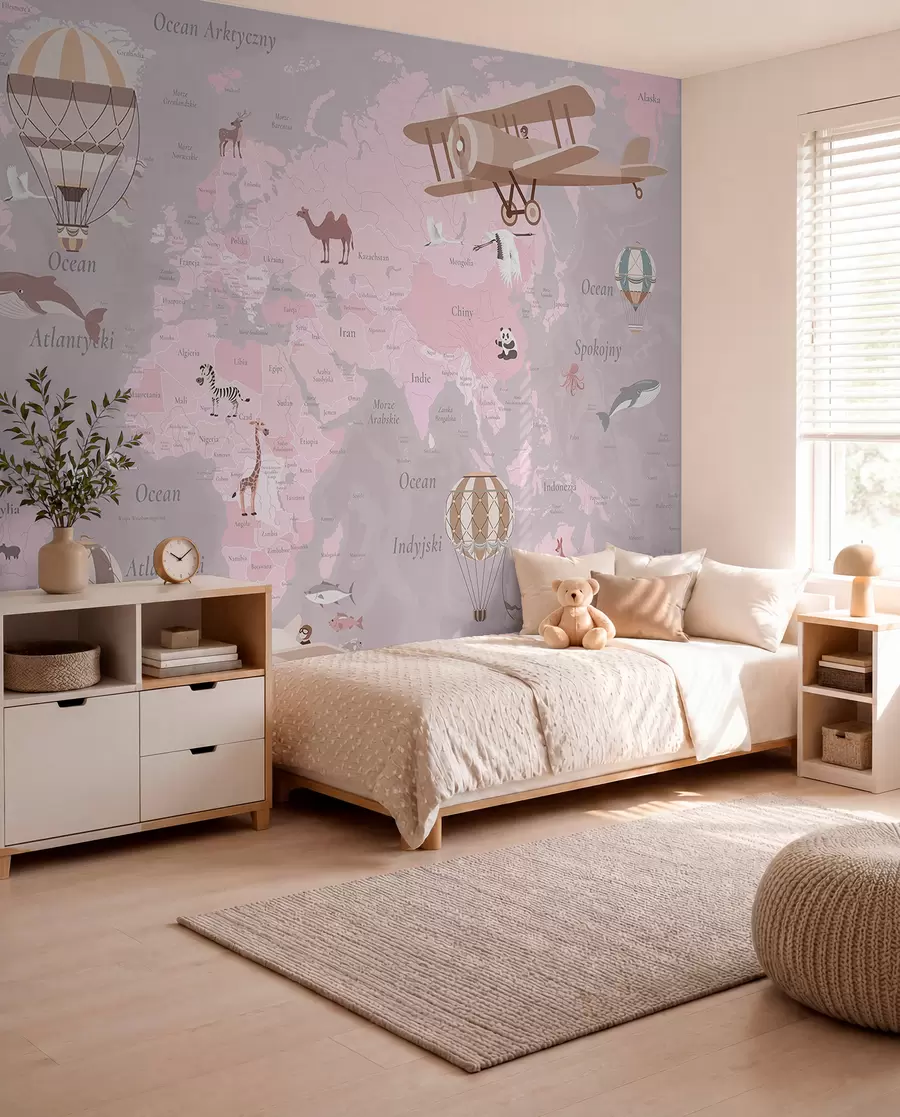 murales de pared Vuelos en polaco — rosa c00003plv3