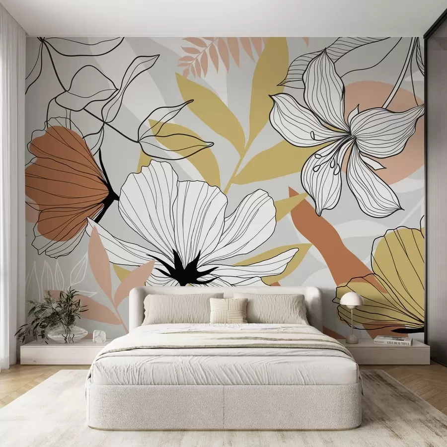 murales de pared Plantas y flores abstractas w04898