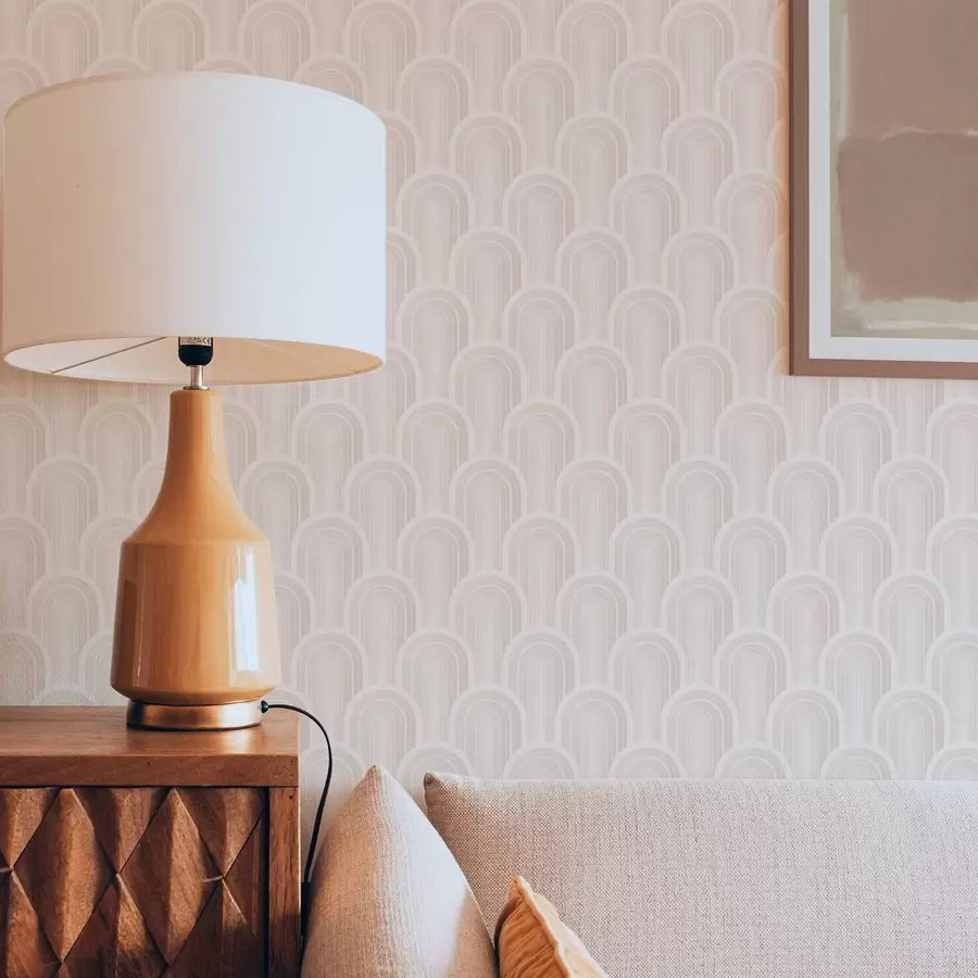 murales de pared Pequeños módulos en forma de arco en cálidos tonos crema-beige a00924