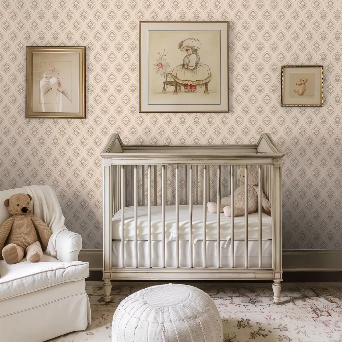 Papel pintado Motivos de gotas en polvo con una flor sobre un fondo cálido. a00977v2