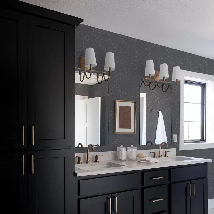 murales de pared Patrón de panal de grafito oscuro con profundidad a01061v1