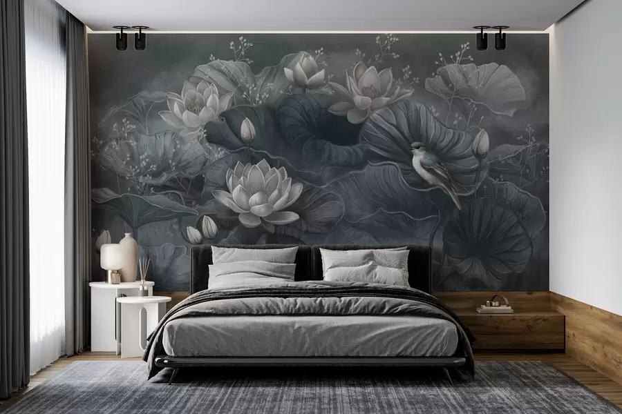 murales de pared Serenidad entre las elegantes flores de la naturaleza w02407