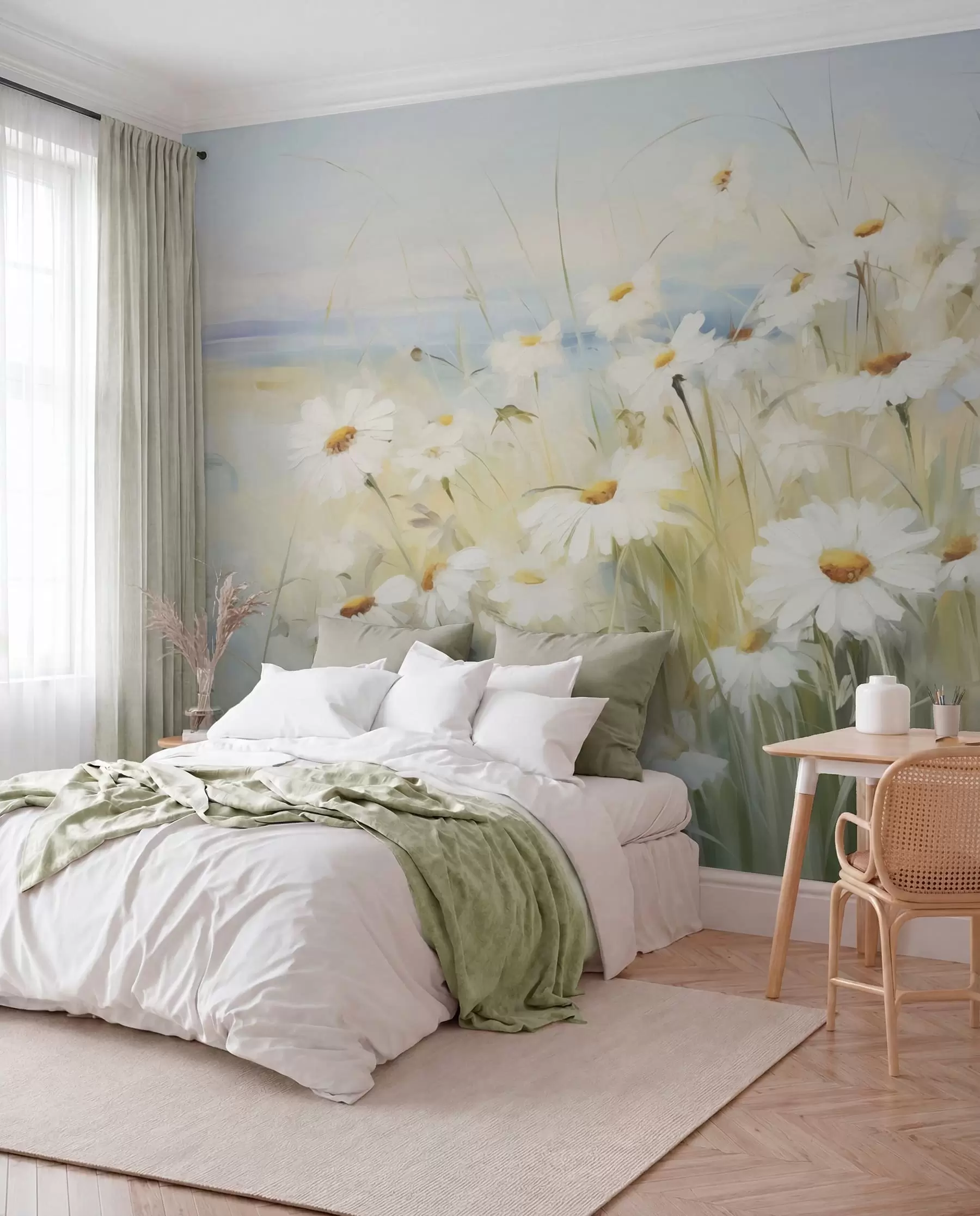murales de pared Flores blancas del prado w05035