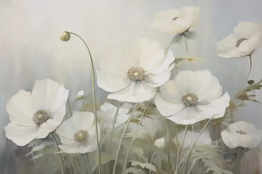 murales de pared Pintura imitación amapolas w05025