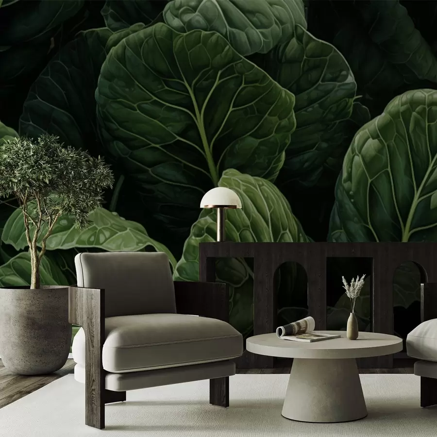 murales de pared Hojas verdes juguetonas w05043