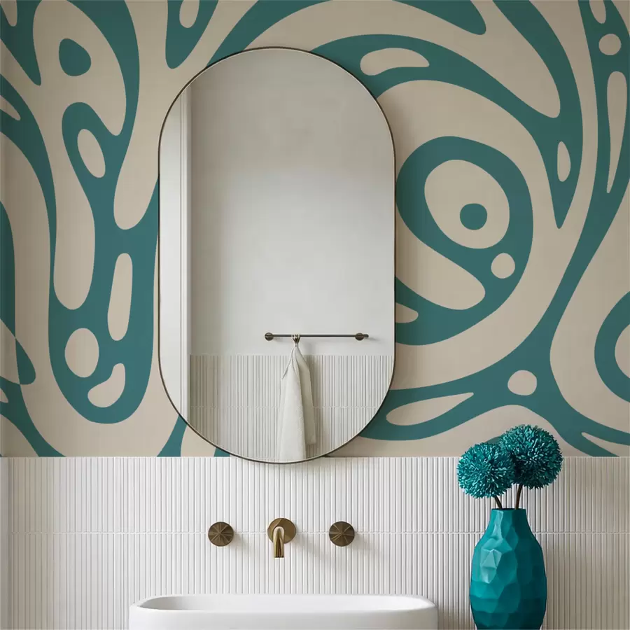 murales de pared Patrón abstracto con formas orgánicas fluidas. w05071